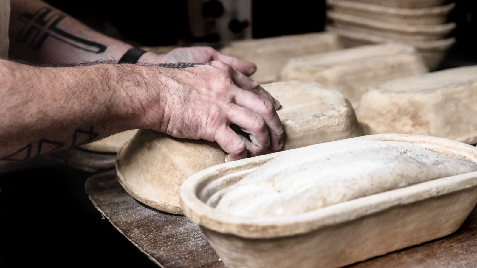 Head baker Brett making Bakers & Co signature sourdough bread